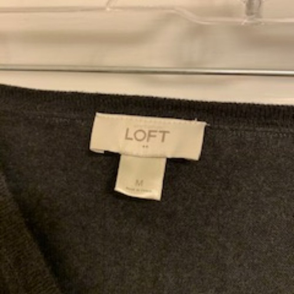 Gray and Black Flower Loft Sweater